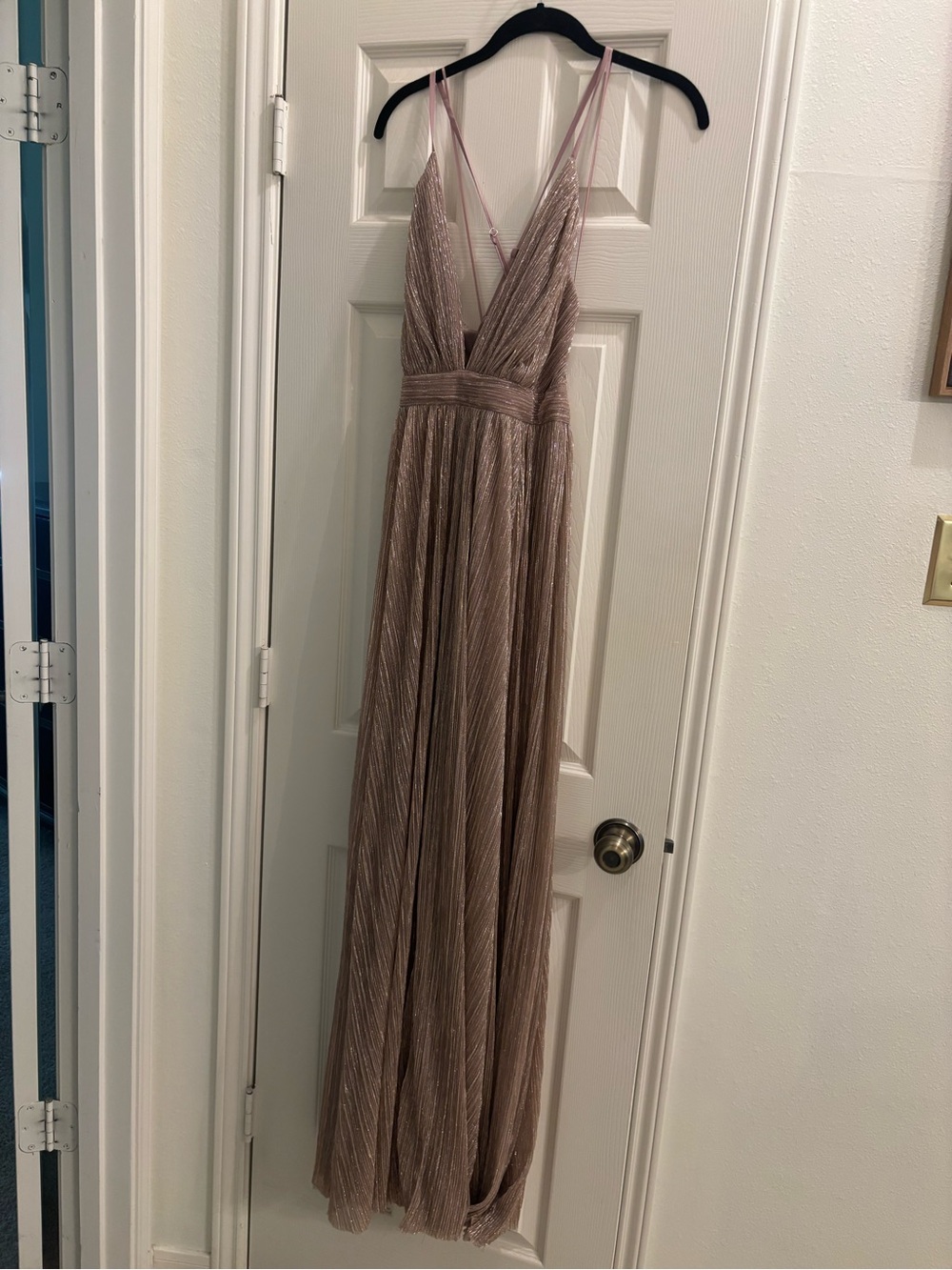 Showpo Rose Gold Metallic Maxi Dress